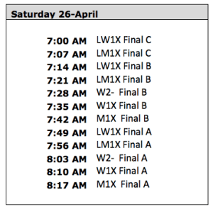 NSR1 final schedule